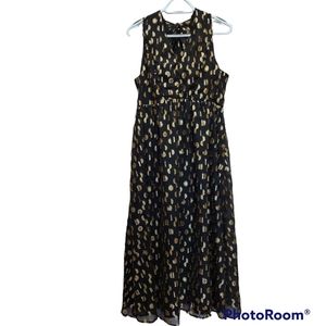 Madewell Metallic Clipdot Open-Back  Maxi Dress